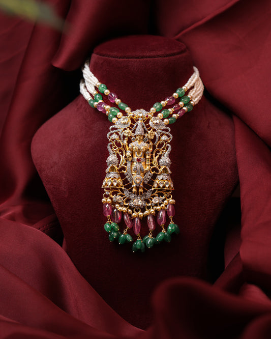 Elvi beaded pendant necklace