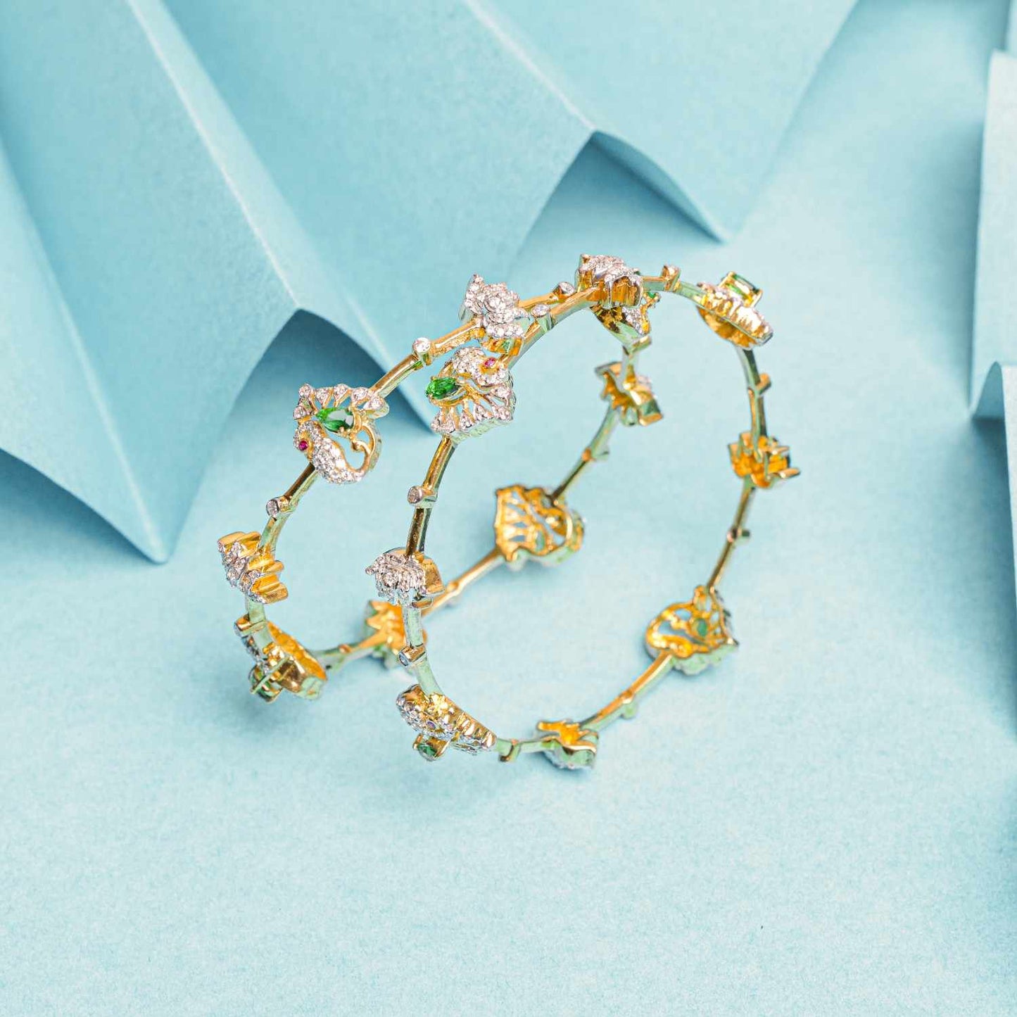 Morni emerald bangle pair - Treza