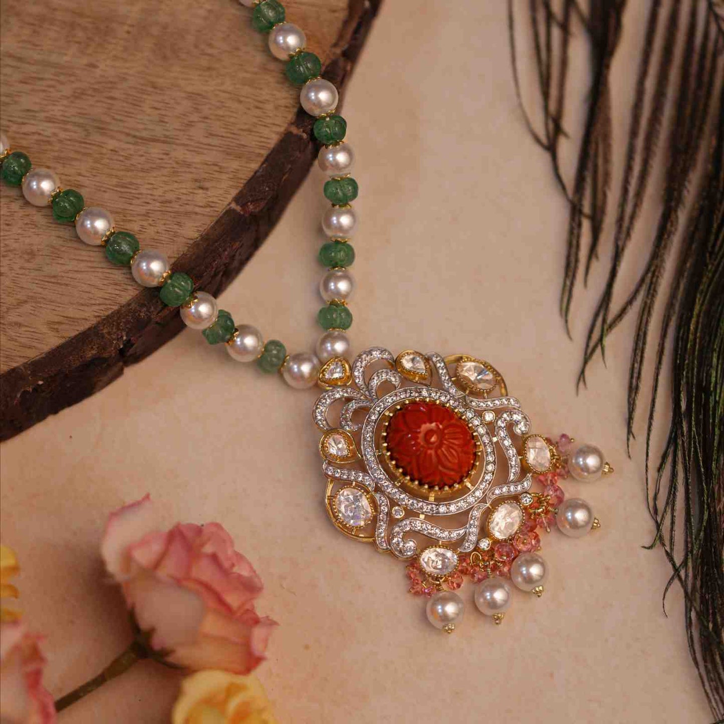 Ovela Bridal Pendant Necklace - Treza