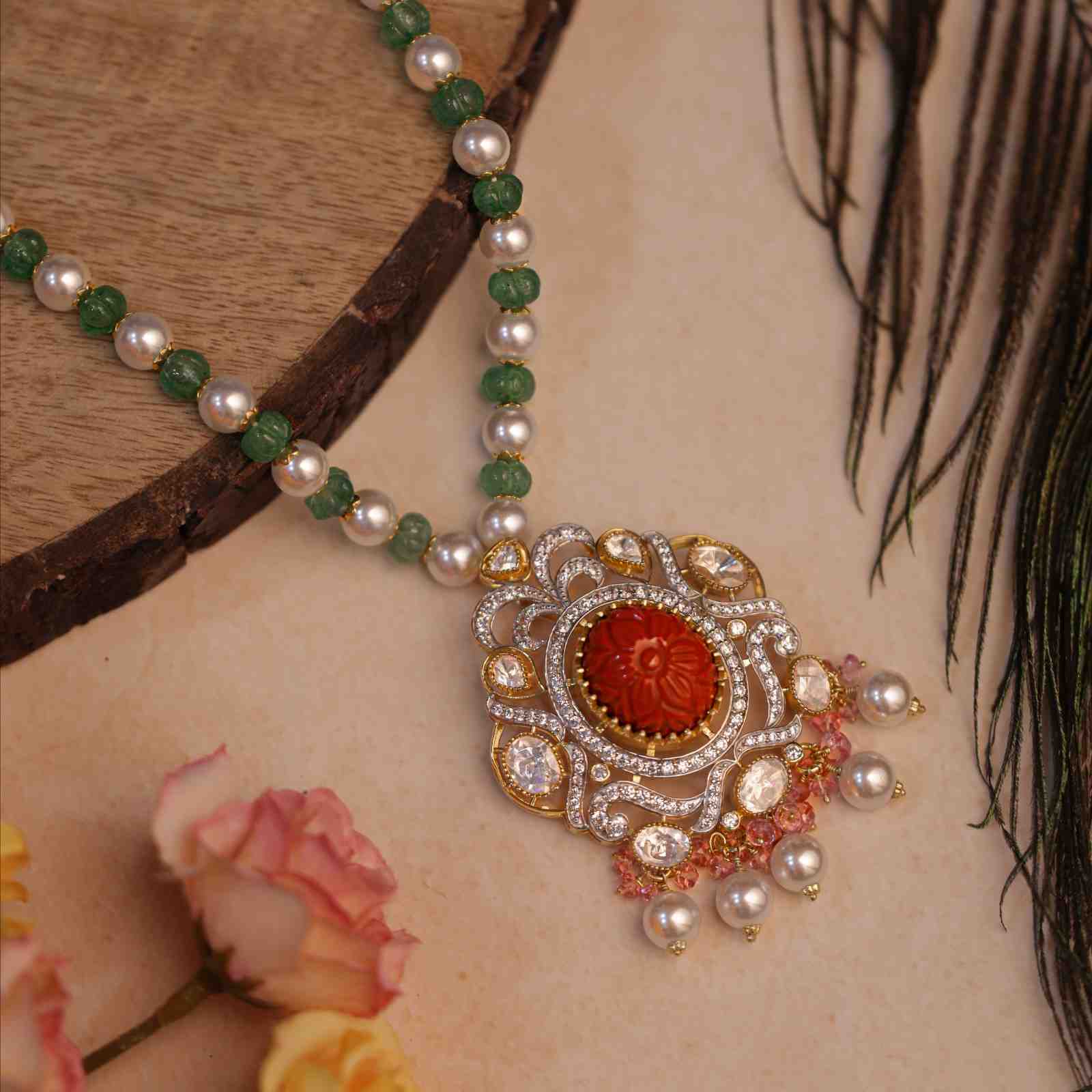 Ovela Bridal Pendant Necklace - Treza