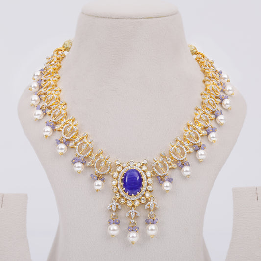 Naira Blue Pearl Necklace