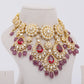 Ruby red bridal necklace - Treza