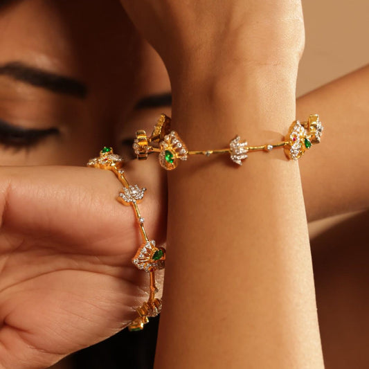 Morni emerald bangle pair